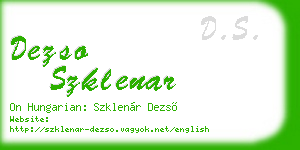 dezso szklenar business card